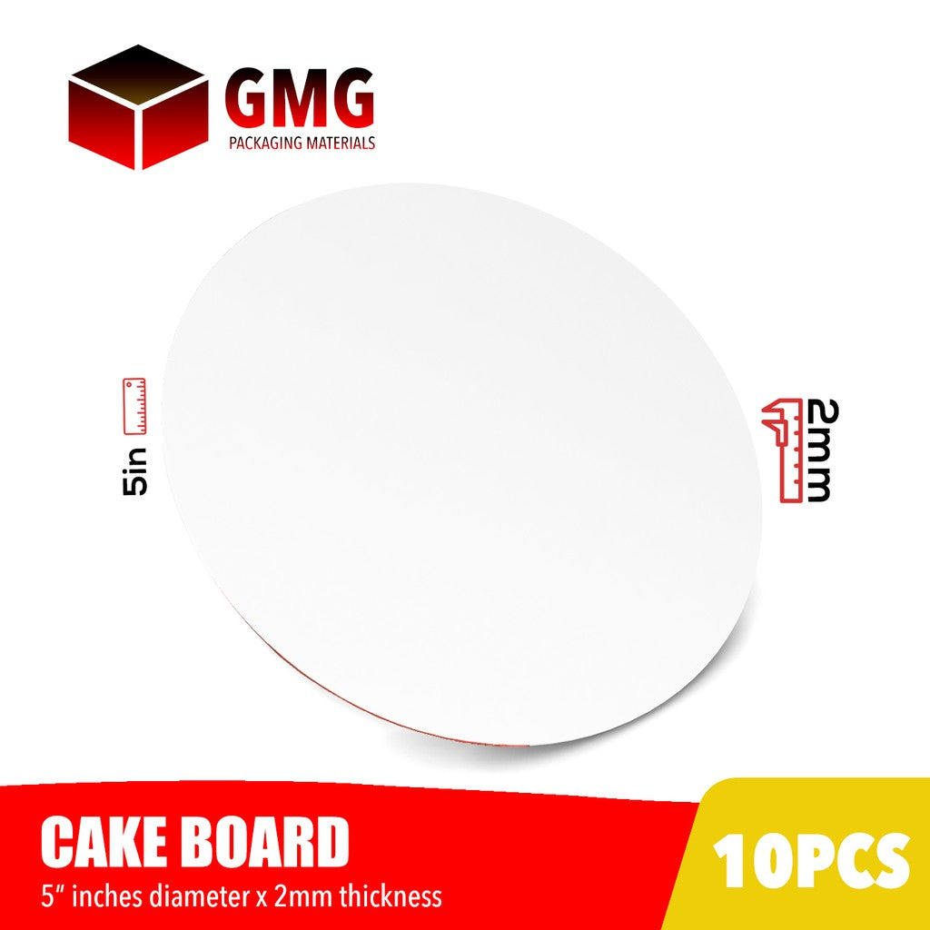 Cake Board Laminated 5 inches Diameter (10pcs)