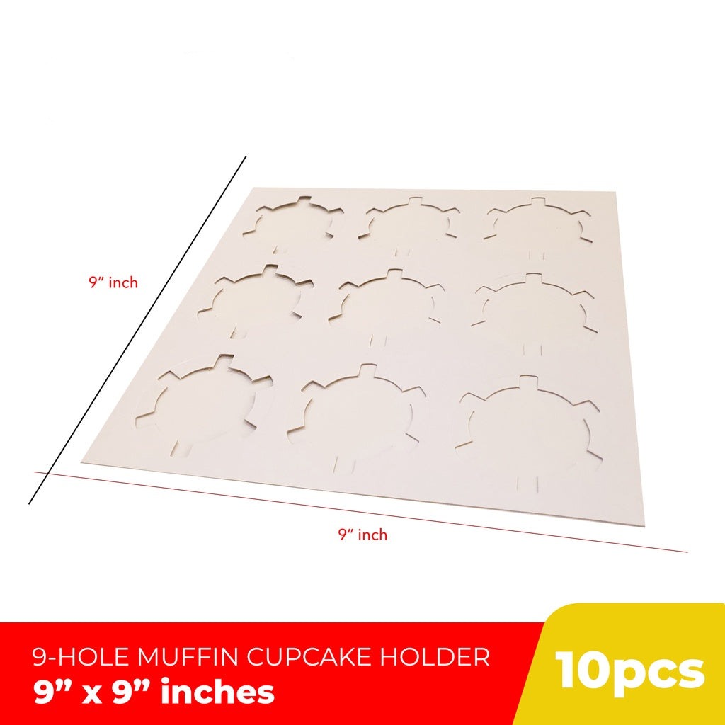 Cupcake Muffin Holder 9-Slots 9 x 9 inches (10pcs)