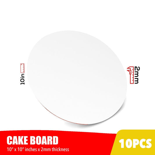 Cake Board Round 10 inches Diameter Laminated Hardboard (10pcs)