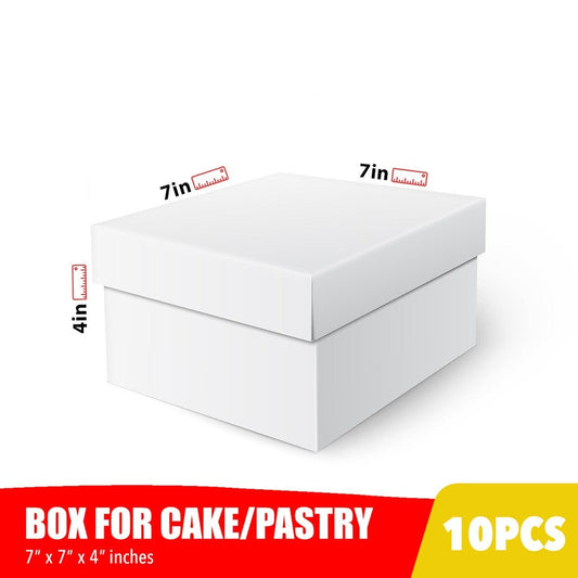 Cake Pastry Box 7 x 7 x 4 inches (10sets)