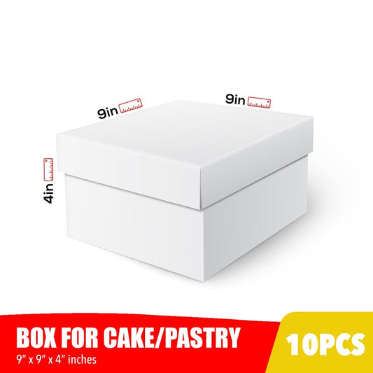 Cake Pastry Box 9 x 9 x 4 inches (10sets)