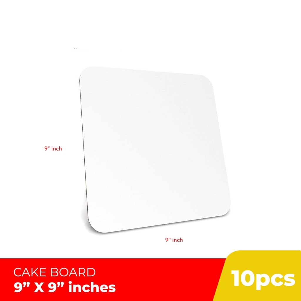 Cake Board Square 9 x 9 inches Laminated Hardboard (10pcs)