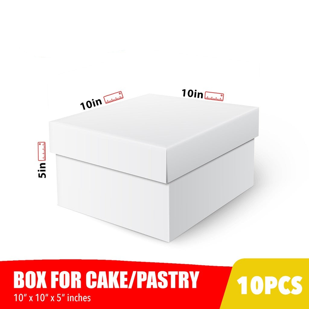Cake Pastry Box 10 x 10 x 5 inches (10sets)