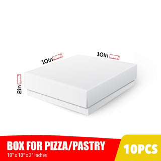 Cake Pastry Pie Pizza Mini Donuts Box Easy Assembly Sturdy 10 x 10 x 2 inches (10sets)