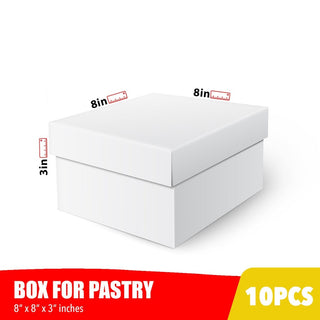 Cake Pastry Box 8 x 8 x 3 inches (10sets)