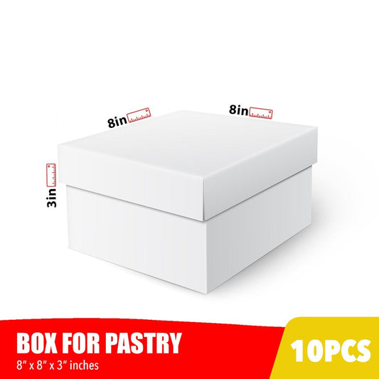 Cake Pastry Box 8 x 8 x 3 inches (10sets)