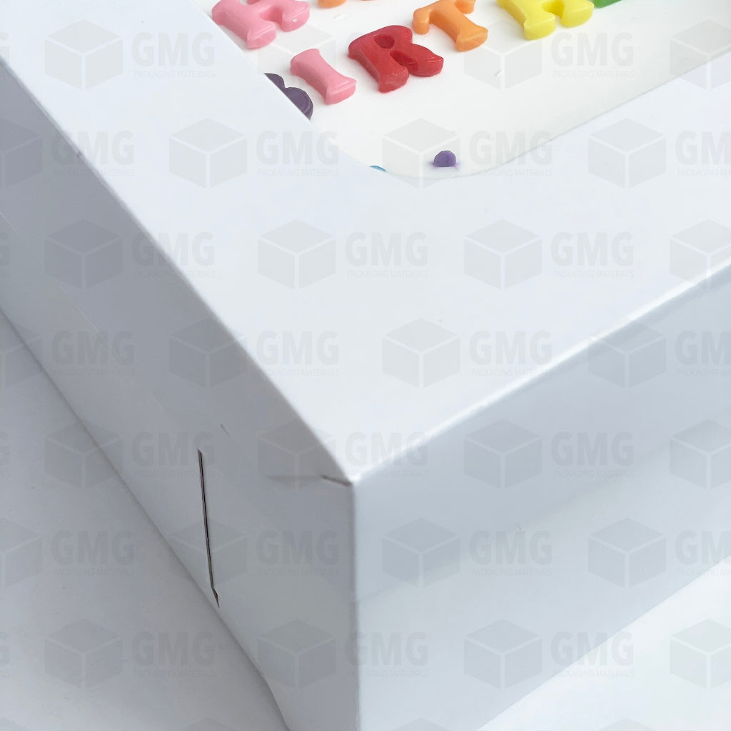 Cake Pastry Box Easy Assembly Sturdy 10 x 10 x 4 w/ Window Cover and Box Shiny Finish (10sets)