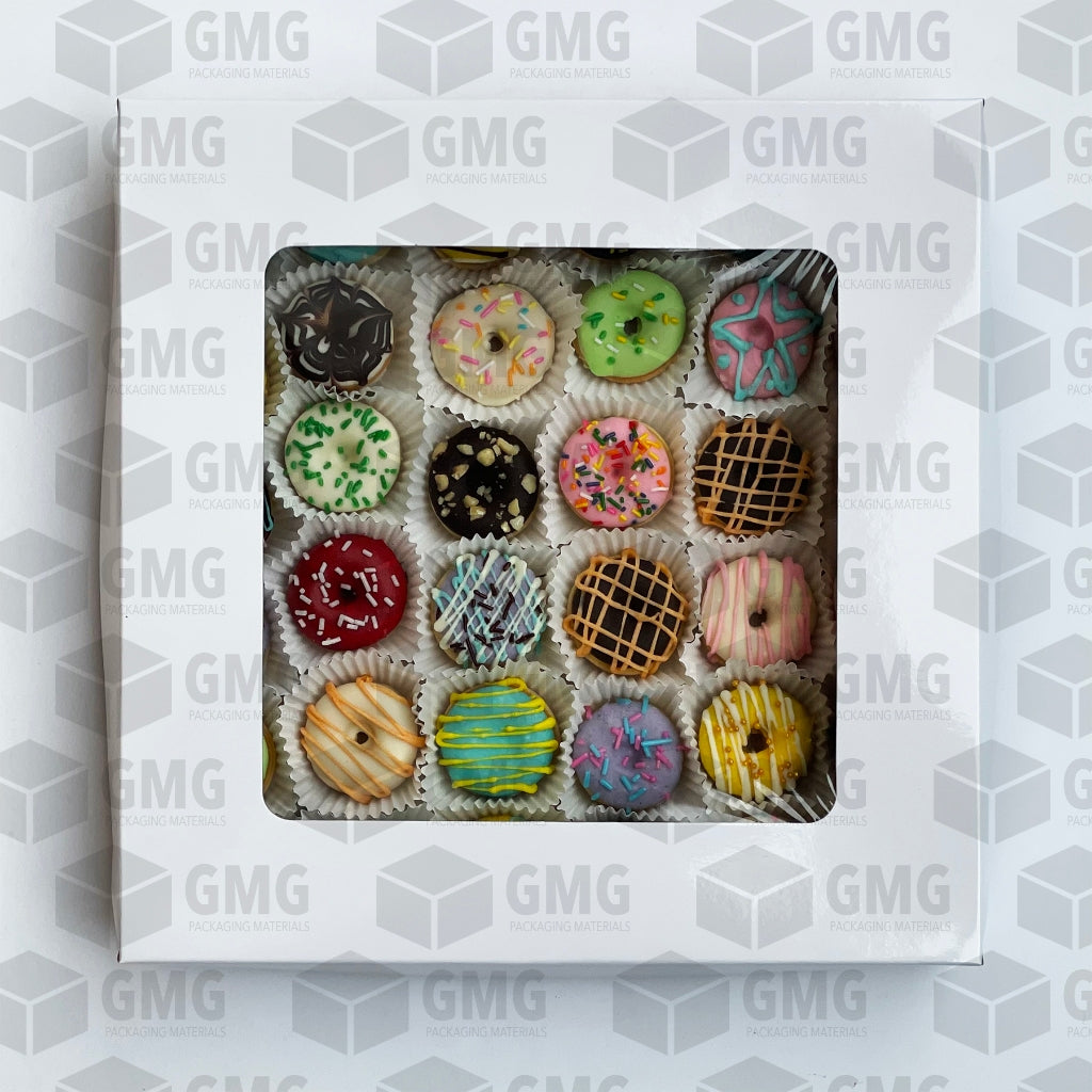 Cake Pizza Pastry Pie Mini Donuts Box 12 x 12 x 2 w/Window Cover and Box Glossy Finish (10sets)