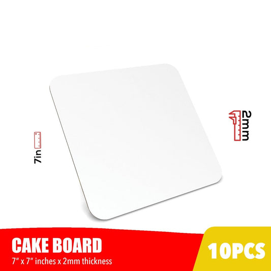 Cake Board Square 7 x 7 inches Laminated Hardboard (10pcs)