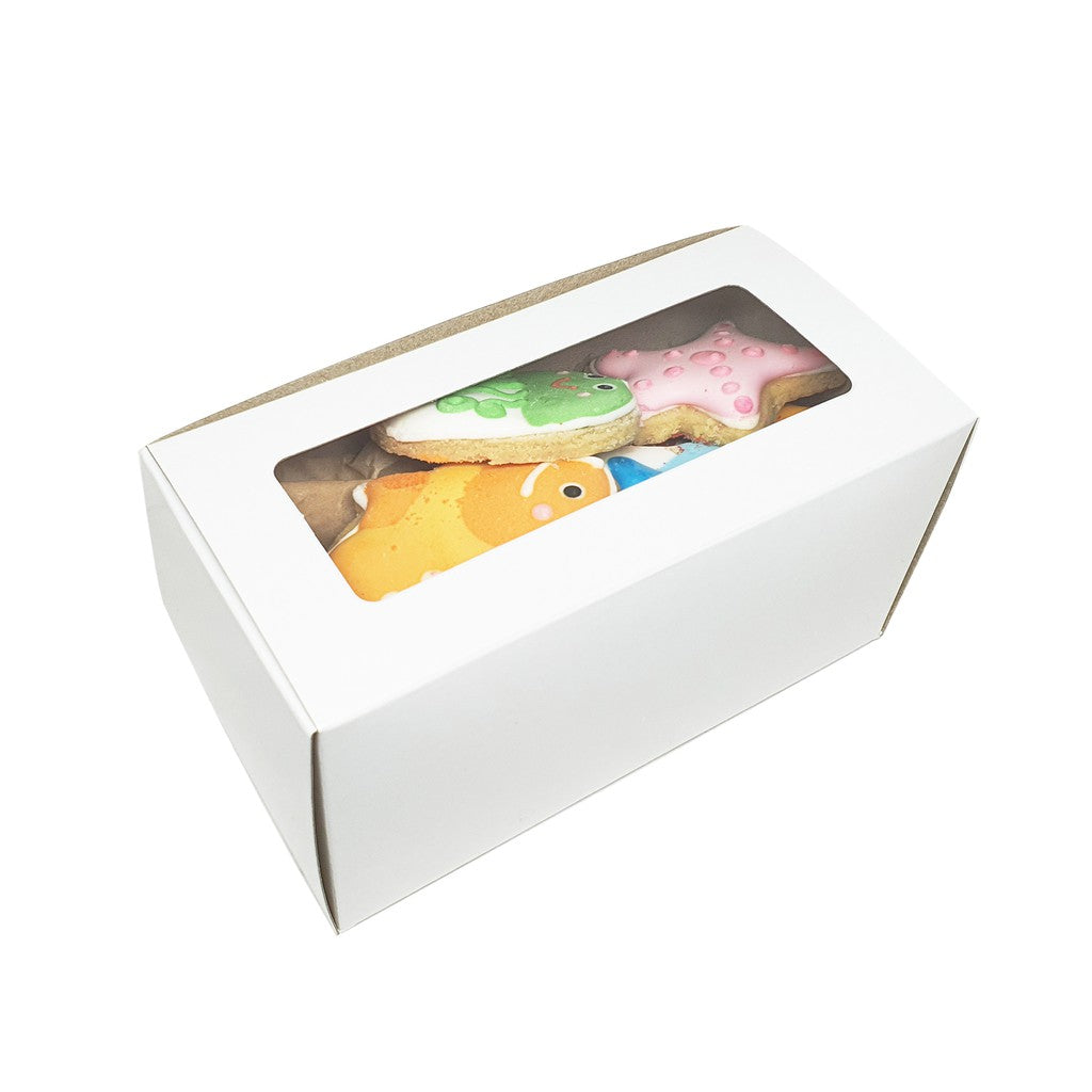 Cookies Loaf Treats Fruit Cake Pastry Box 6.5 x 3.25 x 3.25 inches w/Window Glossy Finish (10pcs)