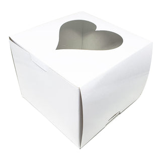 Cake Pastry Box w/ Window Heart Design Glossy Shiny Finish 5 x 5 x 4 inches (10pcs)