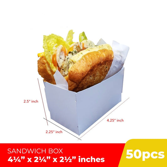 Sandwich Box or Korean Egg Drop Sandwich box 4.25" x 2.25" x 2.5" inches (50 pcs)