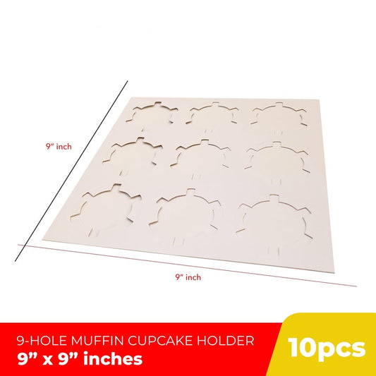 Cupcake Muffin Holder 9-Slots 9 x 9 inches (10pcs)
