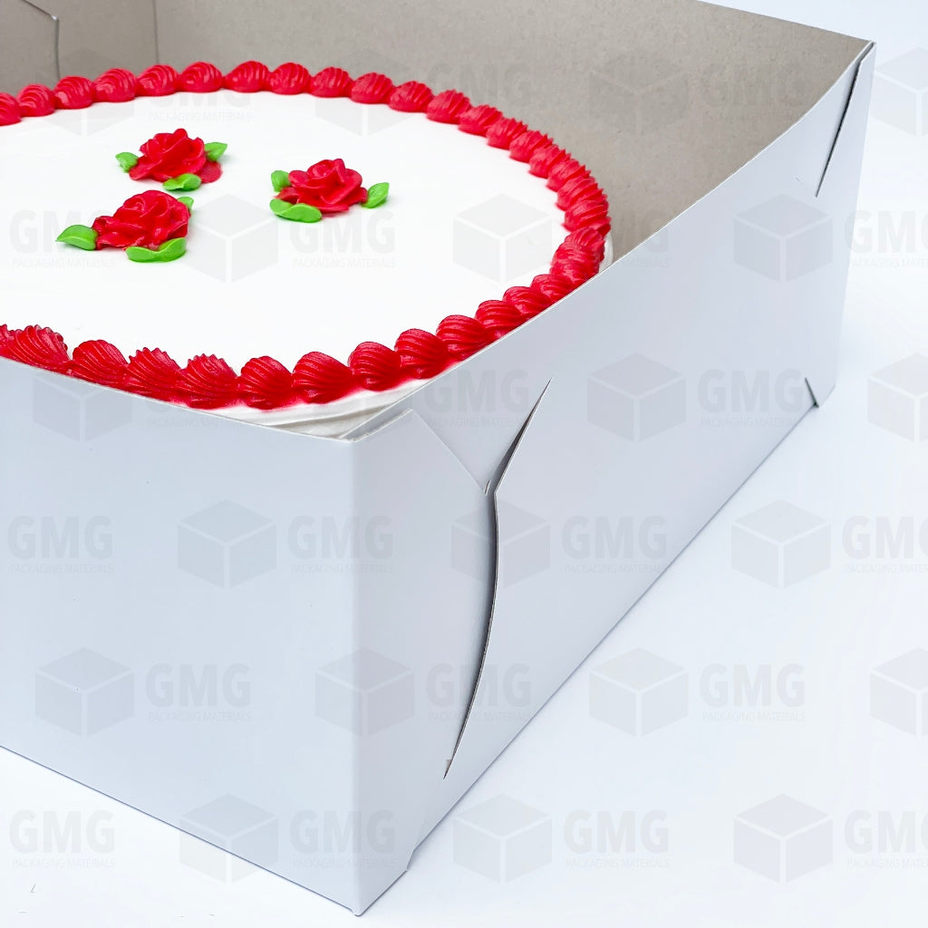 Cake Pastry Box Sturdy 12 x 12 x 4 inches w/Window Cover and Box Glossy Shiny Finish (10sets)