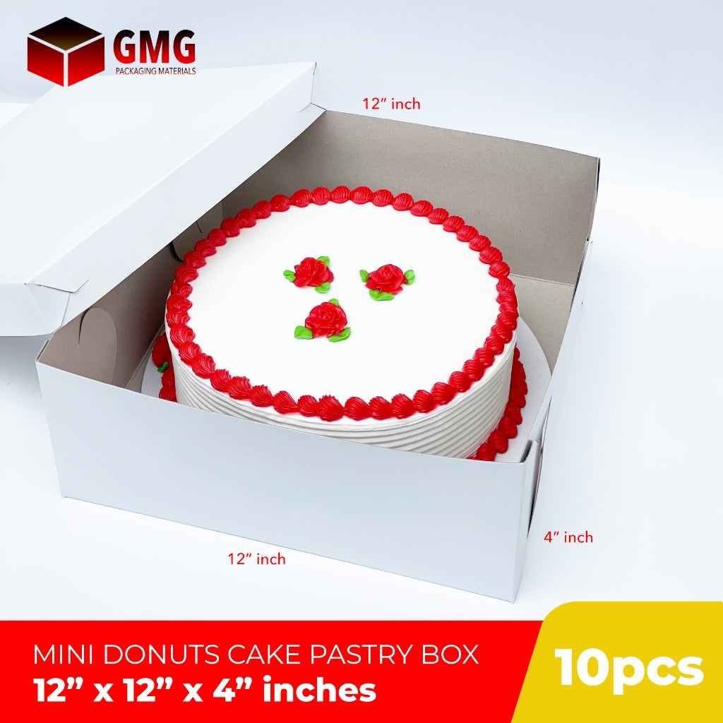 Cake Pastry Box 12 x 12 x 4 inches (10sets)