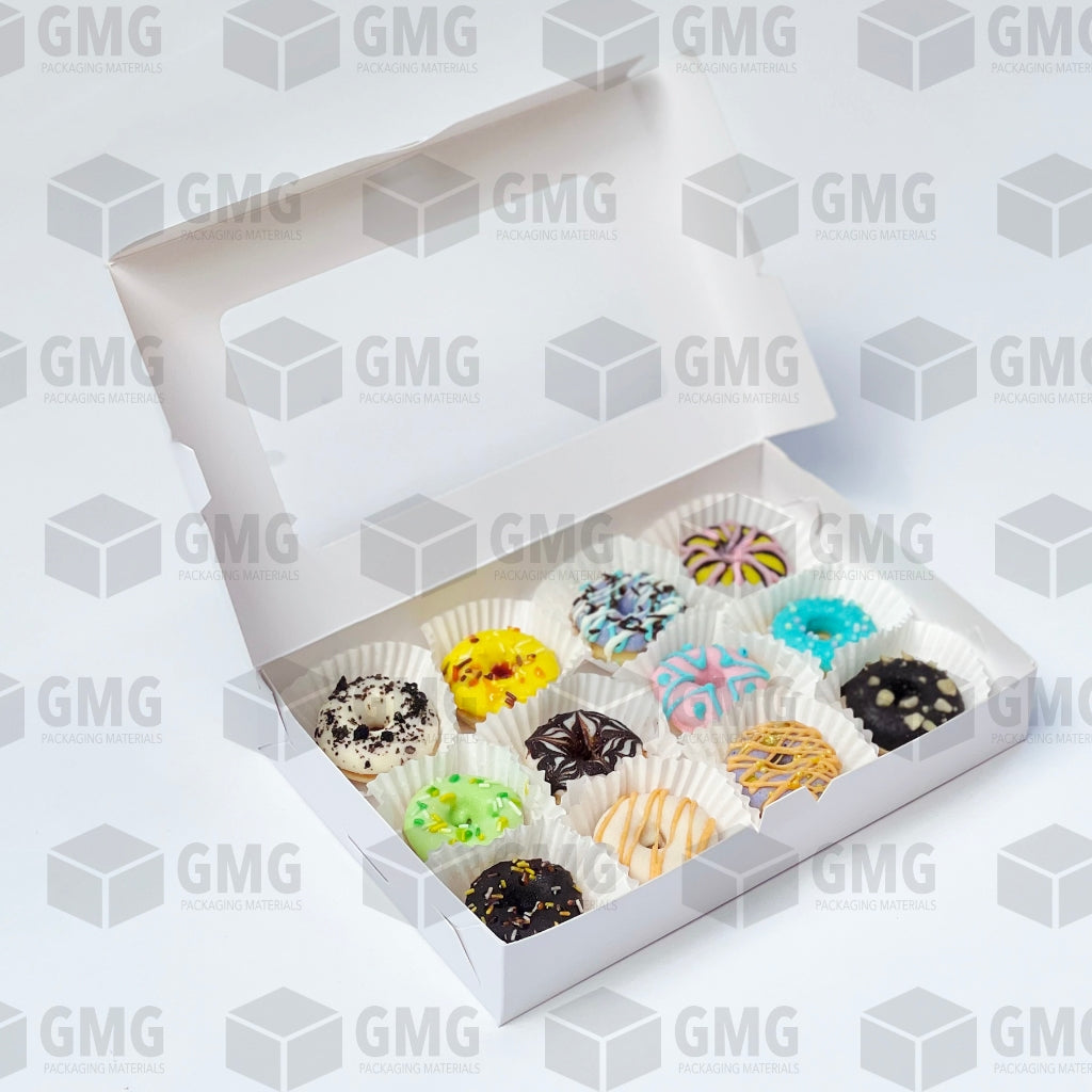 Brownies Box / Pastry Box / Mini Donut Box w/ Window Glossy Shiny Finish 6 x 9 x 1.5 inches (10pcs)