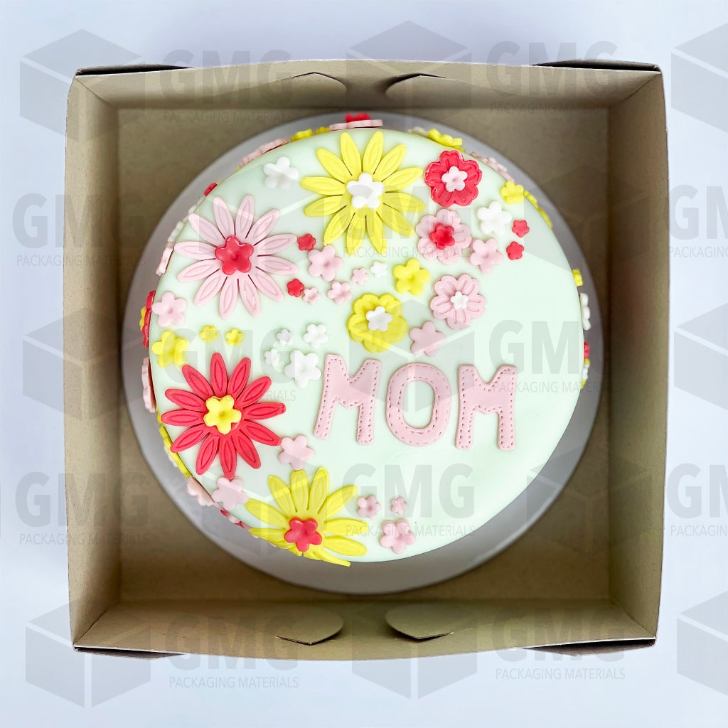 Cake Pastry Gift Box Easy Assembly 8 x 8 x 4 inches for Birthday Bridal Wedding Christmas (10 sets)